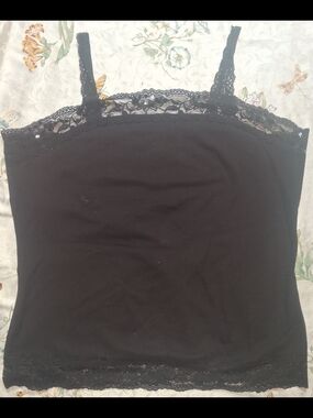 St. John's Bay Black Lace-Trim Camisole
